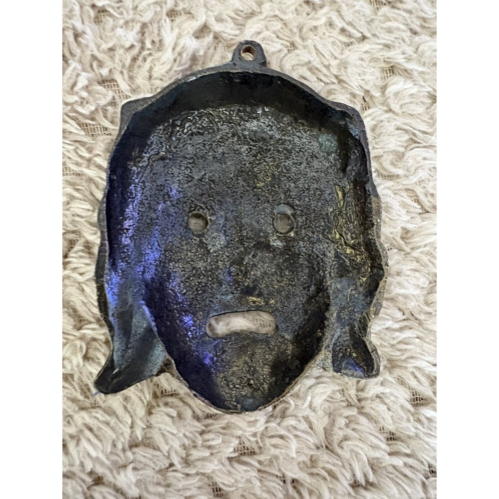 Tragedy Plaster Mask - Ancient Greek Theater Drama Decorative 4" Hanging Decor - Picture 3 of 8